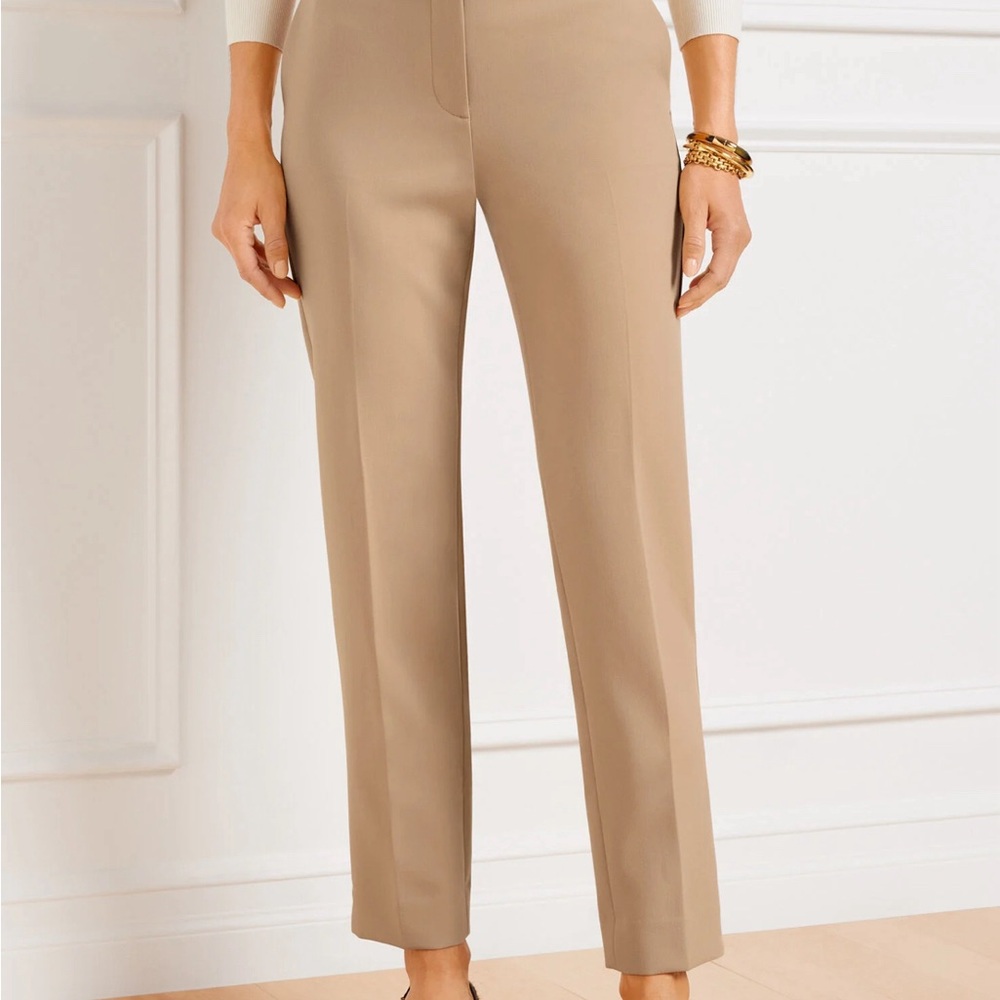 Tan TALBOTS HAMPSHIRE STRAIGHT ANKLE PANTS